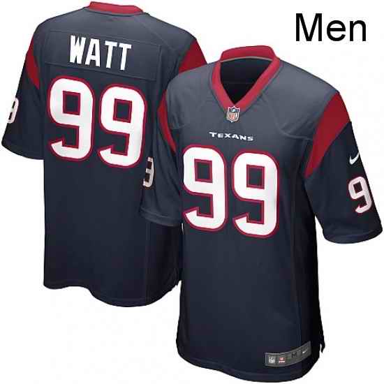 Men Nike Houston Texans 99 JJ Watt Game Navy Blue Team Color NFL Jersey